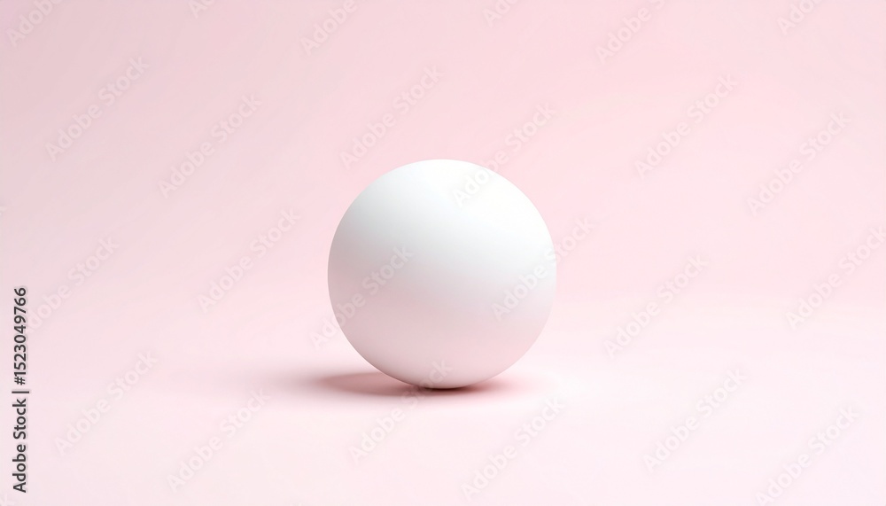 Minimalist White Sphere on Pink Background Simple Elegant Design. Minimalist White Sphere on Pink Background Simple Elegant Design.