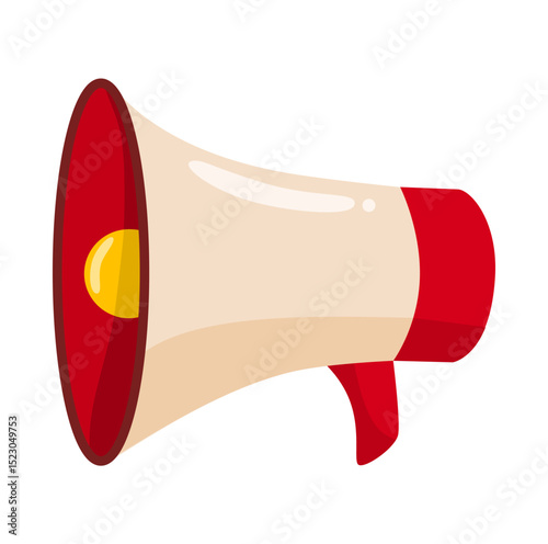 Cute Hand Drawn Red and White Megaphone