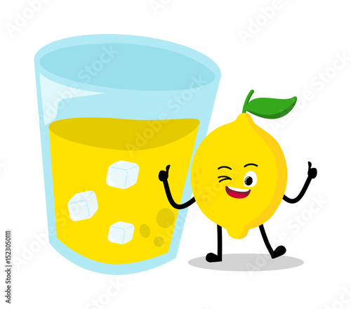 Cute Hand Drawn Lemon and Lemonade