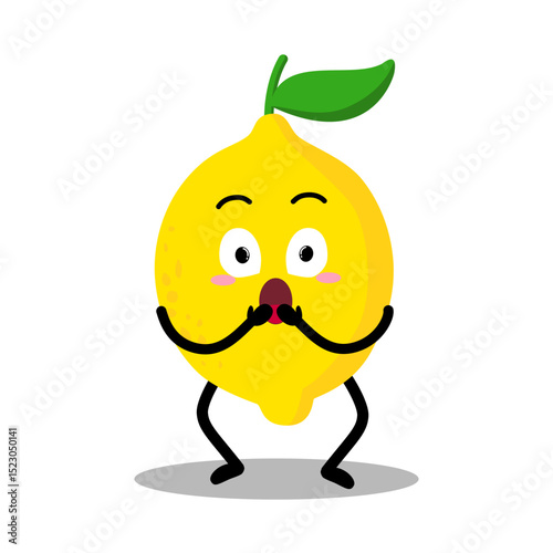 Cute Hand Drawn Surprised Lemon