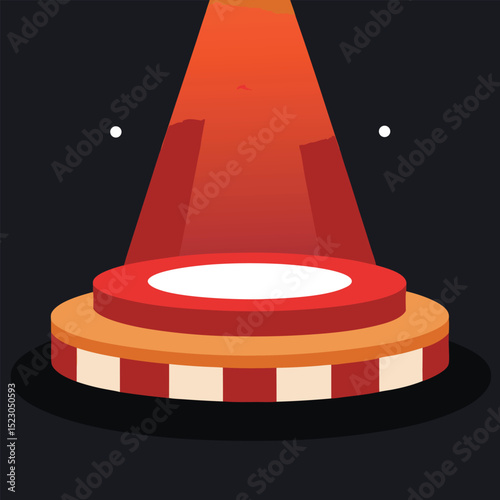 Spotlight illuminating a stage representing performance or presentation on a dark backdrop