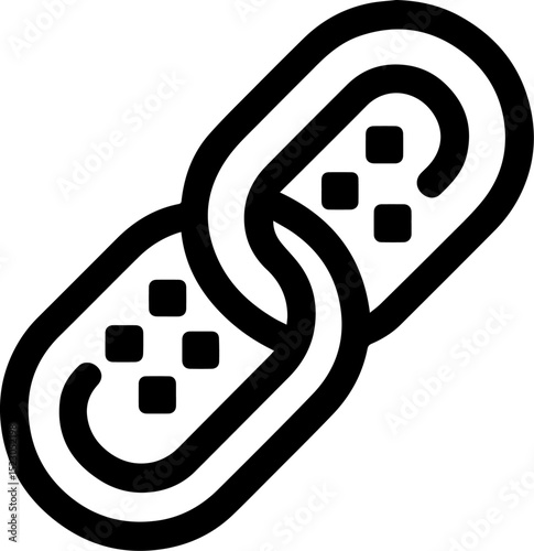 Blockchain Link Icon — Stylized Chain with Data Pattern Symbolizing Transparency