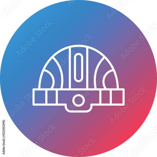 Helmet Line Gradient Circle Background Icon