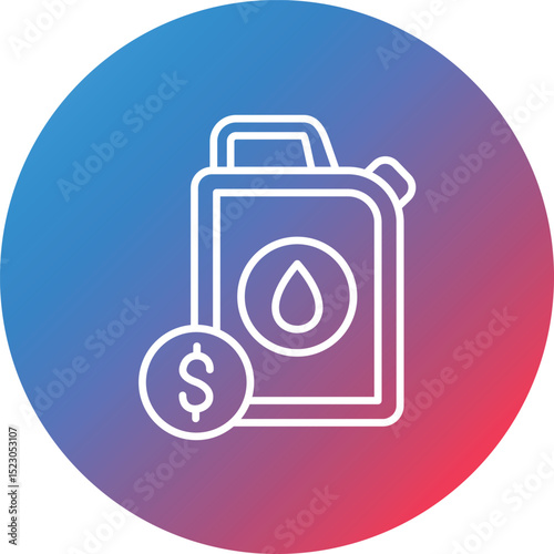 Oil Price Line Gradient Circle Background Icon