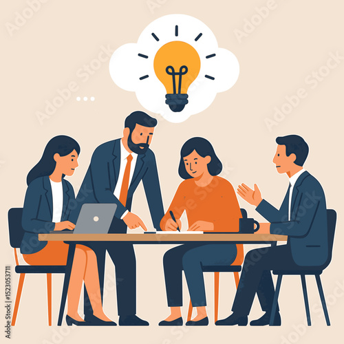 Teamwork Meeting Concept – Creative Business Idea Collaboration
