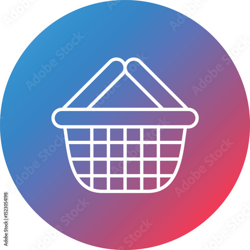 Basket Line Gradient Circle Background Icon