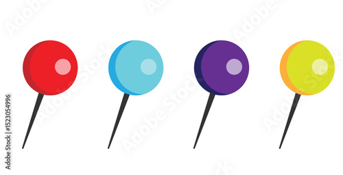 Push pin icon. Paper clip symbol vector.