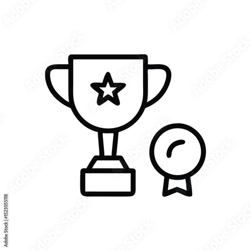 Trophy concept line icon. Simple element illustration. Trophy concept outline symbol design. Modern vector style.