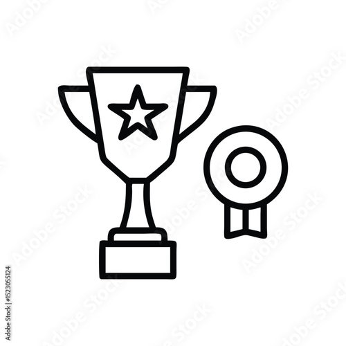 Trophy concept line icon. Simple element illustration. Trophy concept outline symbol design. Modern vector style.