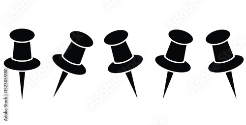 Push pin icon. Paper clip symbol vector.