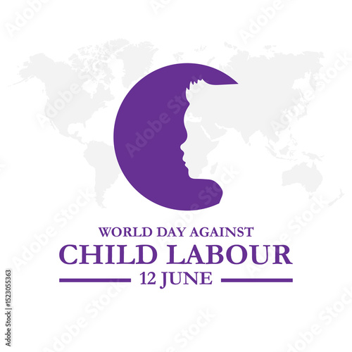 World Day Against Child Labor Concept With Child. abstract vector illustration design. World Day Against Child Labor Concept With Child. 12 June World Day Against Child Labor.