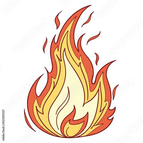 Vector emoji of a stylized flame with a vibrant orange, yellow, and red gradient. Represents heat, something being 'lit' or popular, passion, or urgency.