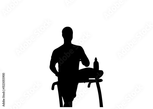 Vector illustration of exercising or running together on a treadmill