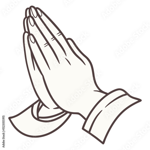 Vector emoji of two light skin-toned hands pressed together. Can represent please, thank you, prayer, or a respectful greeting (namaste). Versatile for gratitude or requests.