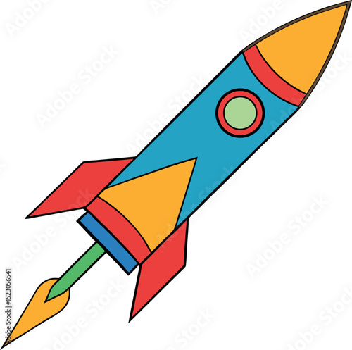 Red and Yellow Rocket – Patriotic Firework Illu