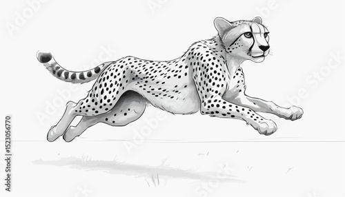 Cheetah in motion showcasing incredible speed and grace across the African savannah during a sunny day