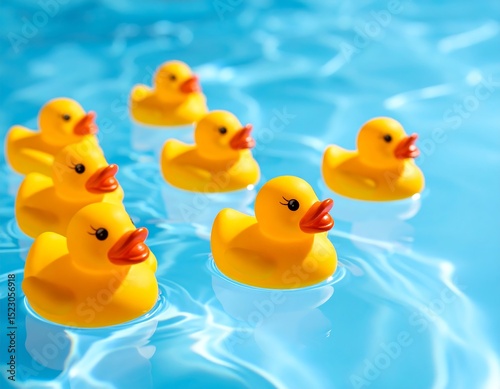 Yellow rubber ducks in water (1)