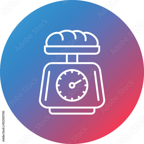 Scale Machine Line Gradient Circle Background Icon