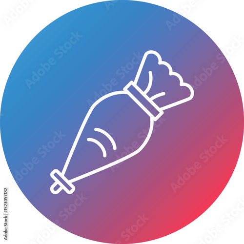 Piping Bag Line Gradient Circle Background Icon