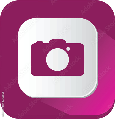 Iconic Camera Symbol: A simple yet captivating representation of a camera icon, perfectly capturing the essence of photography within a modern design.