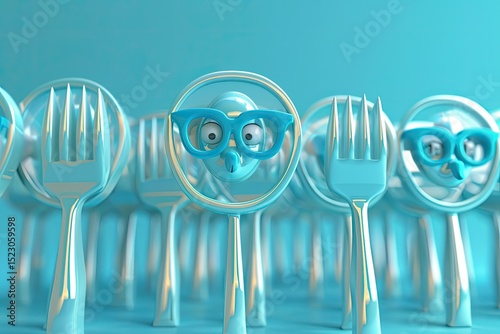 Flawless Visual of Pack of Cartoon Glasses and Forks