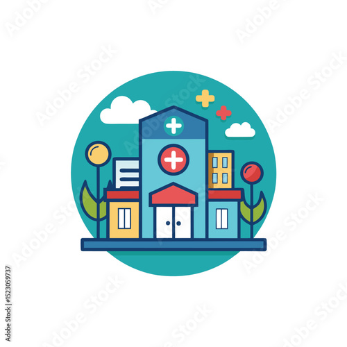 Medical Facility Icons – Vector Symbols for Hospital and Clinic