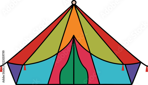 red circus tent vector illustration on a whit background