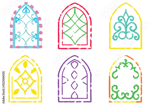 A vibrant vector illustration set of religious symbols and spring floral egg patterns, perfect for Easter holiday decoration