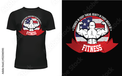 fitness tee design, gym t shirt vector design