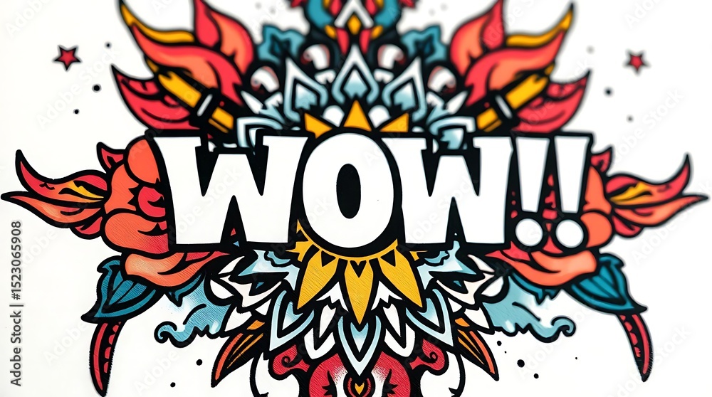 Fototapeta premium WOW Psychedelic Floral Design.