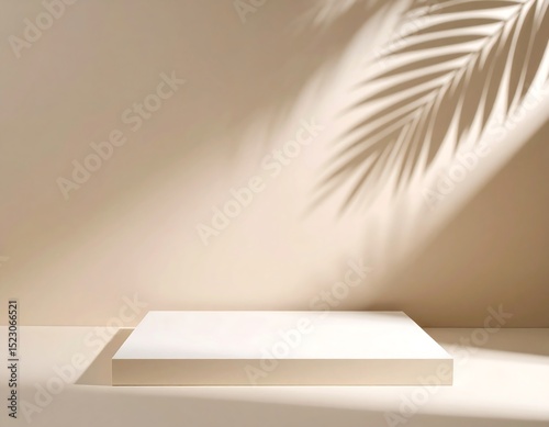 Minimalist beige product display