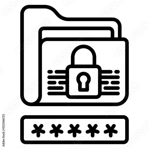 encryption folder line icon