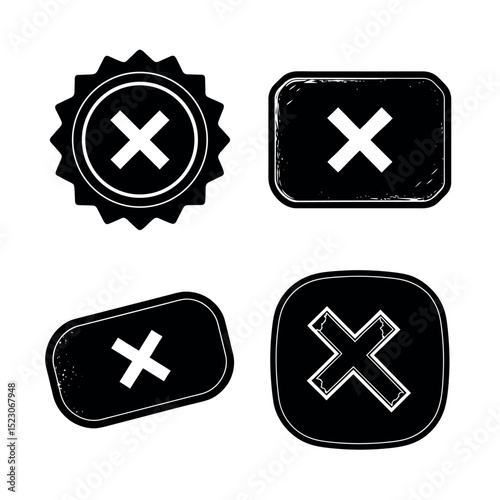 Collection of Cross Mark Graphic Design Elements  Error, Cancel, Wrong, Reject Symbols