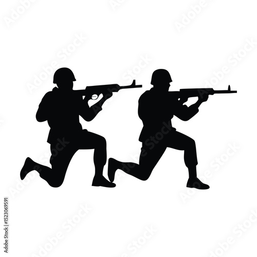 silhouettes of soldiers