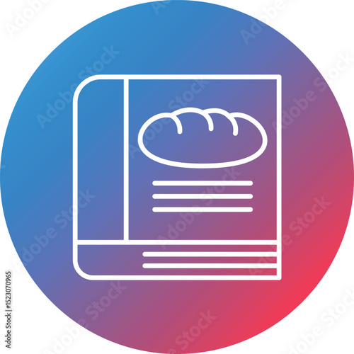 Recipe Book Line Gradient Circle Background Icon