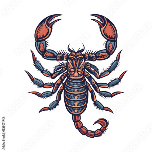 The black scorpion isolated on white background