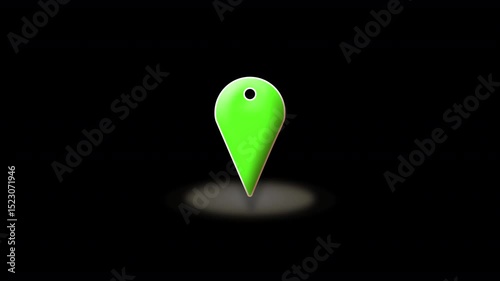 Red Map pin pointer indication marker with semi transparent expanding radar ping base graphic element with a clear transparent invisible background suitable for overlaying over maps and graphics