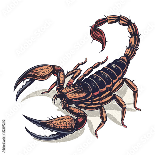 The black scorpion isolated on white background