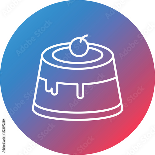 Pudding Line Gradient Circle Background Icon