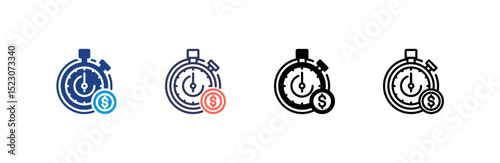 Time icon set multiple style collection