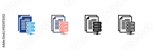 Database icon set multiple style collection