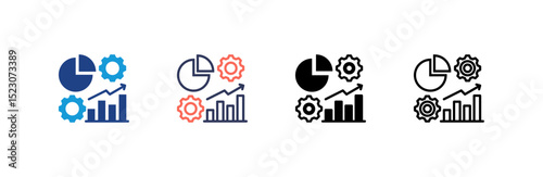 Management icon set multiple style collection