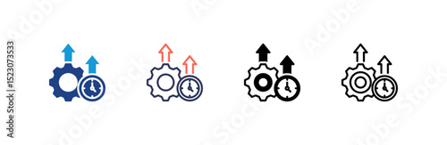 Productivity icon set multiple style collection
