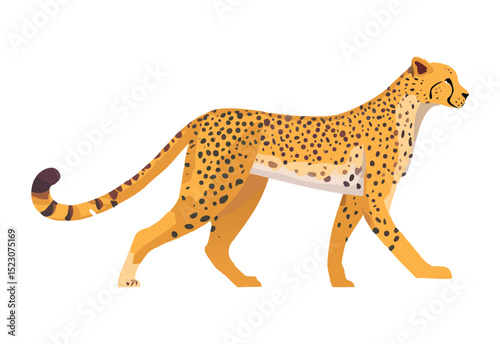 Powerful Cheetah Striding Across Landscape