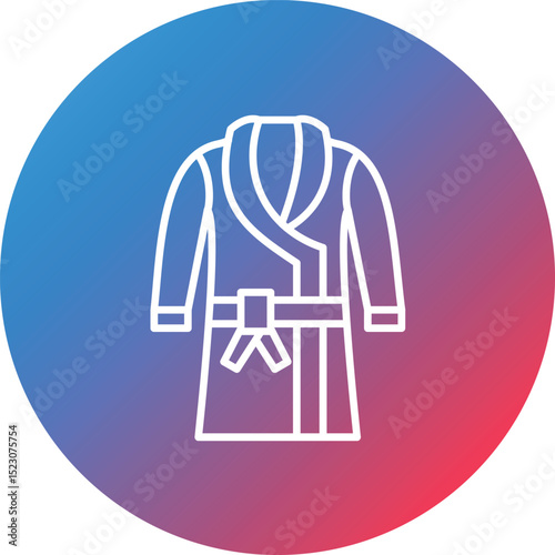 Bath Robe Line Gradient Circle Background Icon