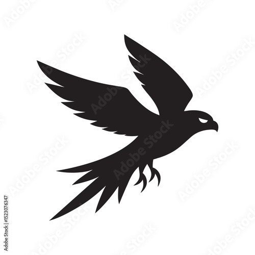 Falcon Diving Through Silhouette Vector