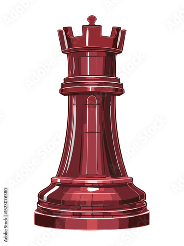 Stylish Reddish Chess Rook Art