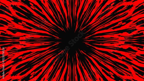Bold red abstract burst on black background. Ideal for horror, warning signs, metal music visuals, or aggressive poster backgrounds