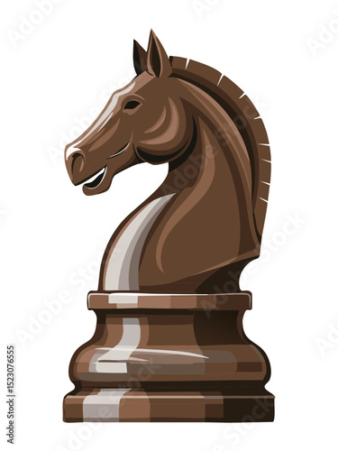 Detailed Brown Chess Knight Artwork