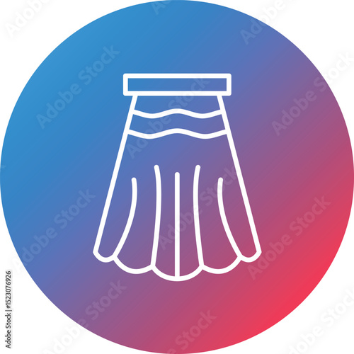 Long Skirt Line Gradient Circle Background Icon